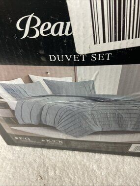 Beautyrest 3 Piece Duvet Set King/ Cal King Blue Stripe